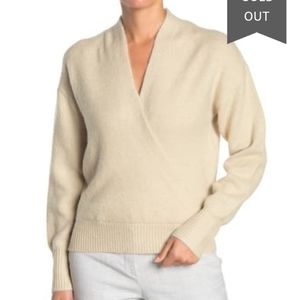 Free press cozy wrap surplice pullover sweater